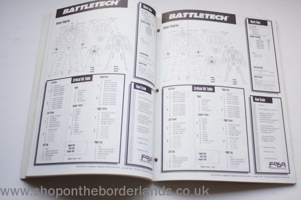 battletech record sheets with guillotine